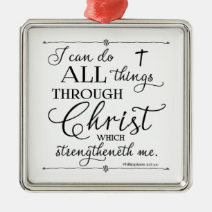 Ornement Métallique Tout par le Christ - Philippiens 4:13