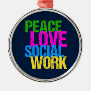 Ornement Métallique Travail social d'amour de paix