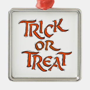 Ornement Métallique Trick Halloween ou Traiter les mots