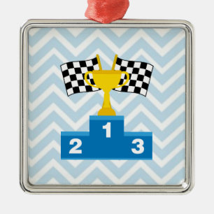 Ornement Métallique Trophée de drapeaux de courses d'automobiles F1 et