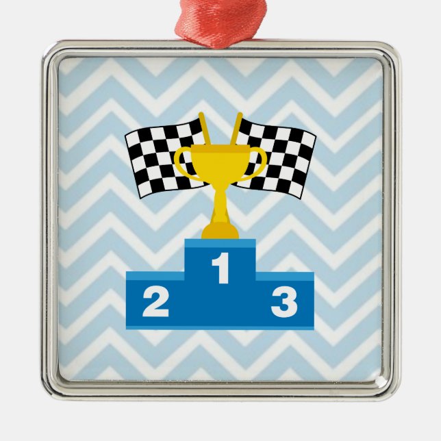 Ornement Métallique Trophée de drapeaux de courses d'automobiles F1 et (Devant)