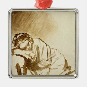Ornement Métallique Un sommeil c.1654 de jeune femme