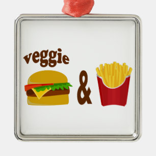 Ornement Métallique Veggie Burger et Fries