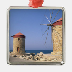 Ornement Métallique Vieux moulins à vent célèbres de Rhodes Grèce