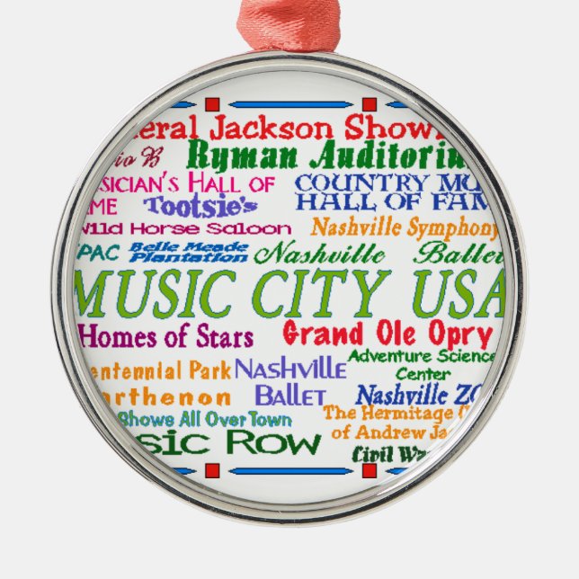Ornement Métallique Ville de musique de Nashville (Devant)