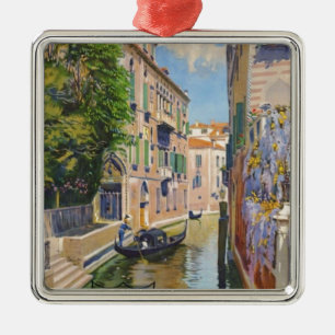 Ornement Métallique Vintage Grand Canal Gondolas Venise Italie Voyage