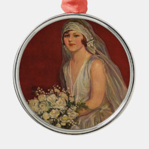 Ornement Métallique Vintage Wedding, Victorian Bride Bridal Portrait