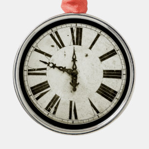 Ornement Métallique Visage d'horloge