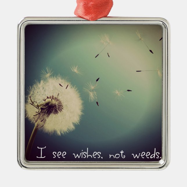 Ornement Métallique Voeux de Dandelion (Devant)