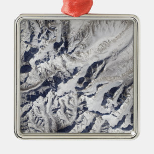 Ornement Métallique Vue satellite d'un glacier himalayen