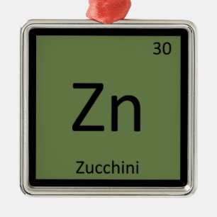 Ornement Métallique Zn - Chimie légume courgette Tableau périodique