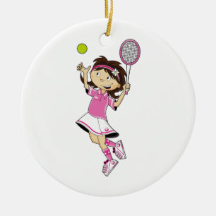 Ornement mignon de fille de tennis