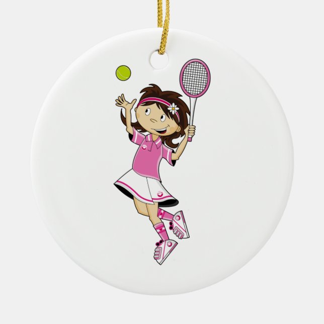 Ornement mignon de fille de tennis (Devant)