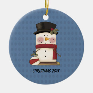 Ornement mignon de Noël de bonhomme de neige de