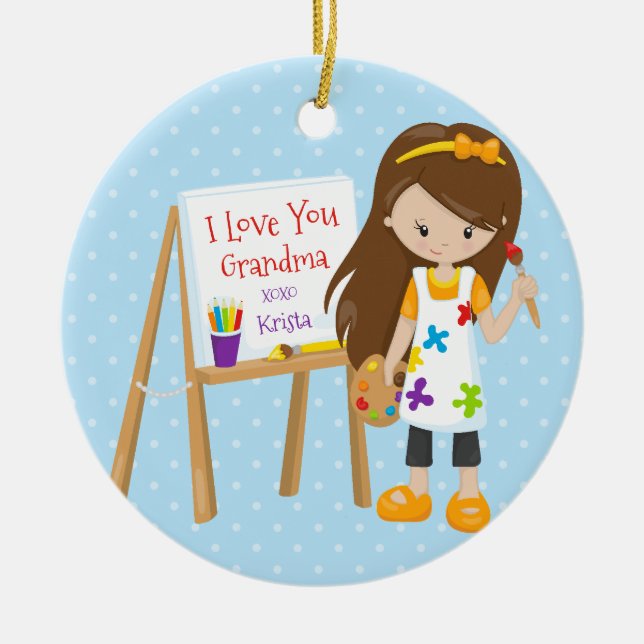 Ornement mignon de Noël de grand-parent d'artiste (Devant)