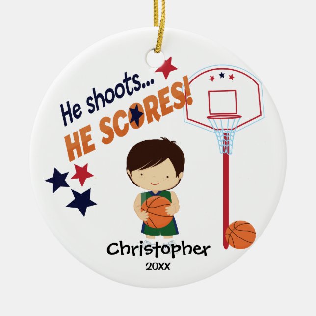 Ornement mignon de Noël de sport de joueur de (Devant)