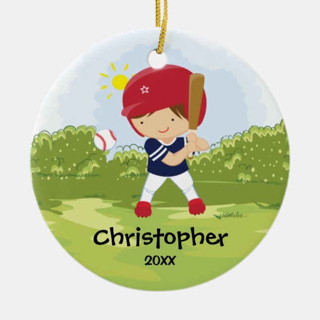 Ornement mignon de Noël de sport de joueur de (Devant)