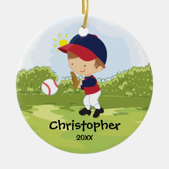 Ornement mignon de Noël de sport de joueur de (Devant)