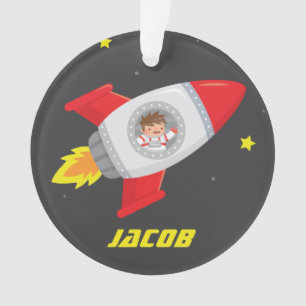 Ornement mignon de Rocket de garçon d'astronaute