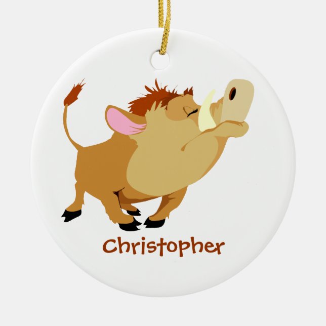 Ornement mignon personnalisé de warthog (Devant)