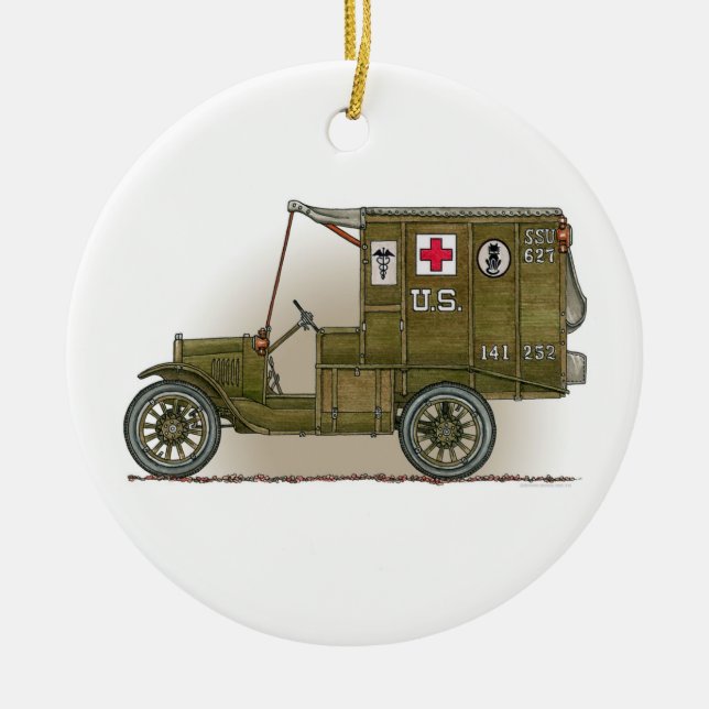 Ornement militaire vintage d'ambulance (Devant)