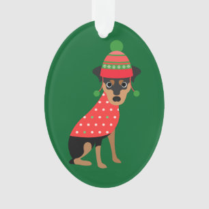 Ornement minimum mignon de chien de Pin de Noël