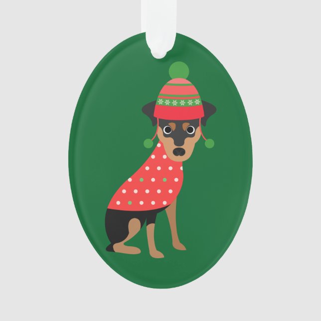 Ornement minimum mignon de chien de Pin de Noël (devant)