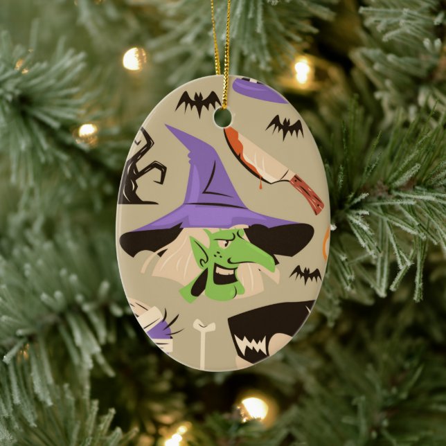 Ornement motif vintage Halloween (Arbre)