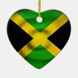 Ornement noir de drapeau de coeur de la Jamaïque