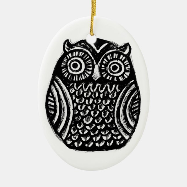 ornement noir d'encre de hibou. coutume de Noël de (Devant)