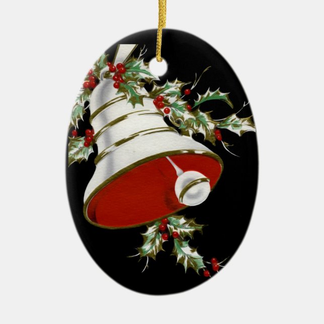 Ornement noir et blanc personnalisé de Noël de (Devant)