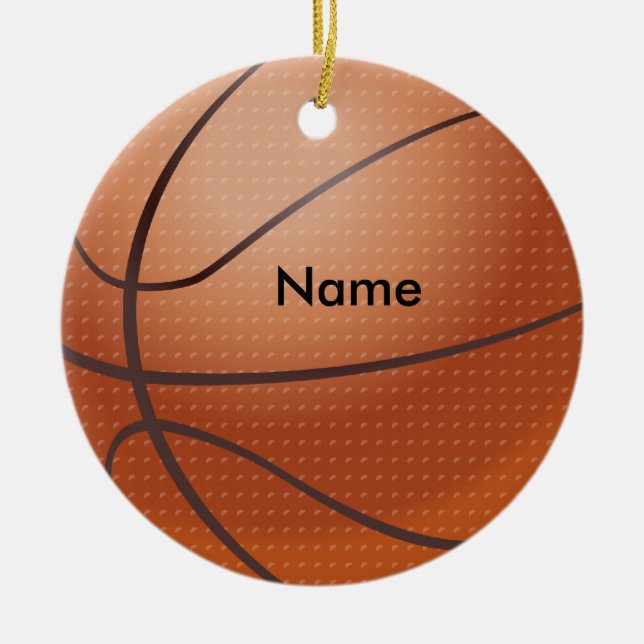 Ornement nommé personnalisé de Noël de basket-ball (Devant)