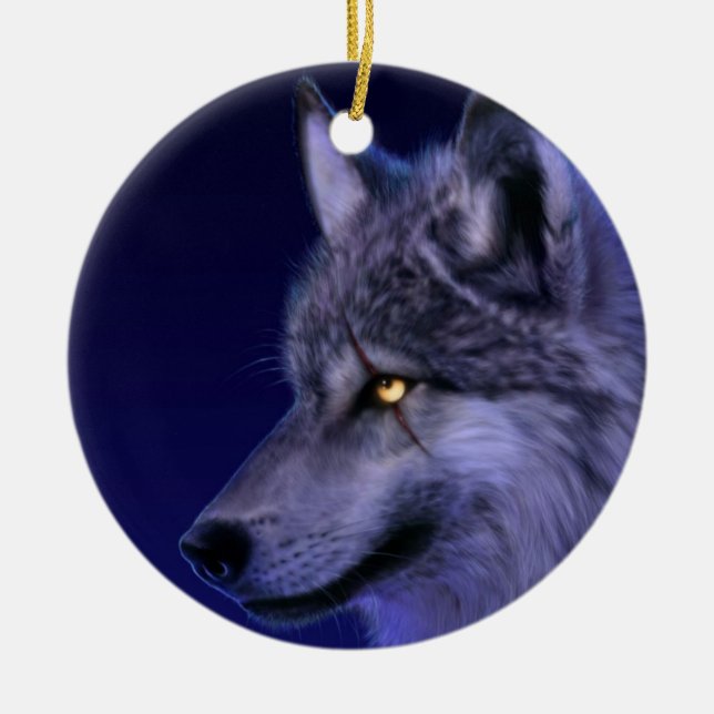 Ornement : Ornement de Noël de la tête de loup (Devant)