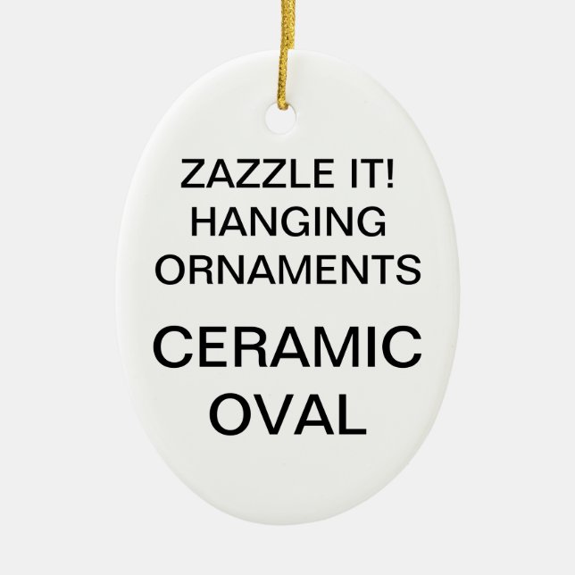 Ornement ovale d'arbre de Noël de porcelaine faite (Devant)