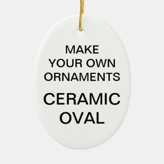 Ornement ovale d'arbre de Noël de porcelaine faite