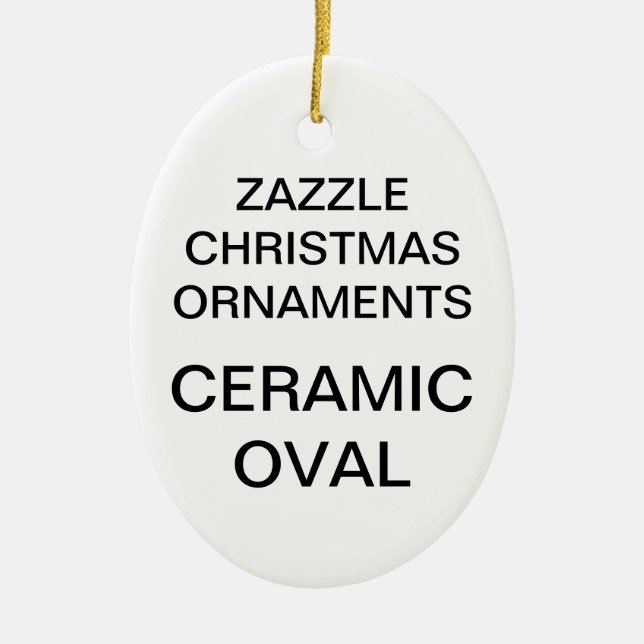 Ornement ovale d'arbre de Noël de porcelaine faite (Devant)