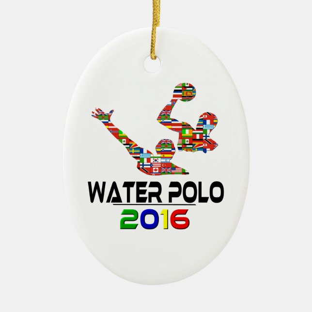 Ornement Ovale En Céramique 2016 : Polo d'eau (Devant)