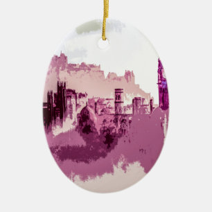 Ornement Ovale En Céramique Abstract Painting Edinburgh Capital of Scotland