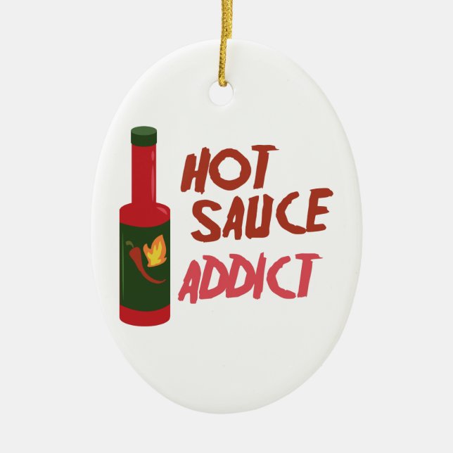 Ornement Ovale En Céramique Addictionnaire de sauce chaude (Devant)