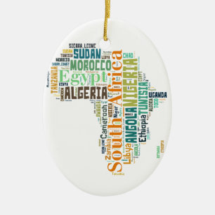 Ornement Ovale En Céramique Afrique Word Art