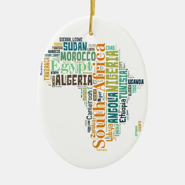 Ornement Ovale En Céramique Afrique Word Art (Devant)