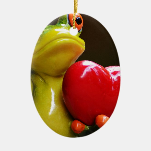 Ornement Ovale En Céramique Aime-moi... Je suis seul (Devant)