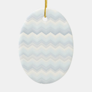 Ornement Ovale En Céramique Aquarelle Ocean Shades Chevron