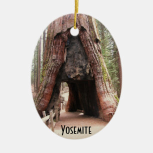 Ornement Ovale En Céramique Arbre Yosemite de tunnel
