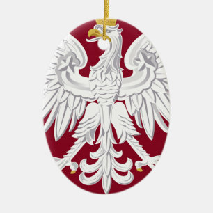 Ornement Ovale En Céramique Armoiries de Pologne
