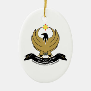 Ornement Ovale En Céramique Armoiries du Kurdistan