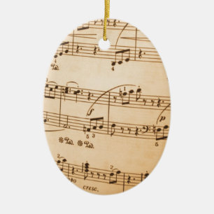 Ornement Ovale En Céramique Arrière - plan de notes musicales