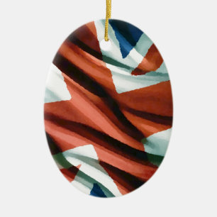 Ornement Ovale En Céramique Art pop du drapeau britannique