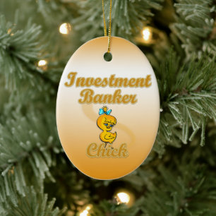 Ornement Ovale En Céramique Banquier d'investissement Chick