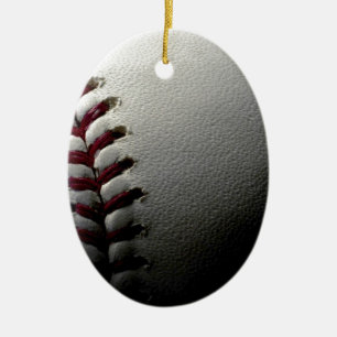 Ornement Ovale En Céramique Base-ball en gros plan